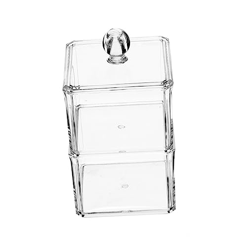COLLBATH 1 PC Acrylic Food Storage Box with Cover Double Organizer for Tea Bags Sugar Creamers More Transparent Container for Kitchen Pantry Cabinets Refrigerator Use