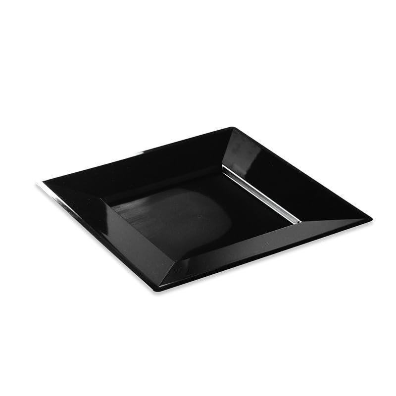 Assiettes carrées Prestige 180mm noires x 12