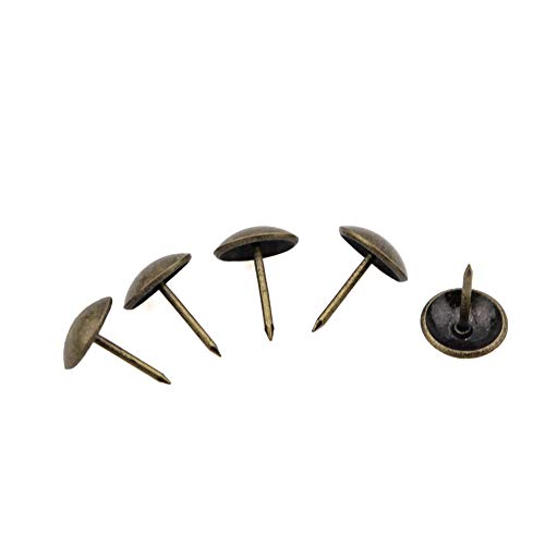 Yasorn 100pcs Antique Upholstery Nails Decorative Furniture Tacks Set Thumb Tack Push Pins DIY 1/2" Nailhead Bronze