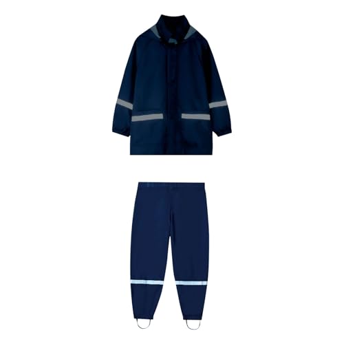 Kids Girls Hooded Raincoat Outfits Thin Lightweight Snap Button Waterproof Tops Pants Fall Cozy Travel Windbreaker Sets