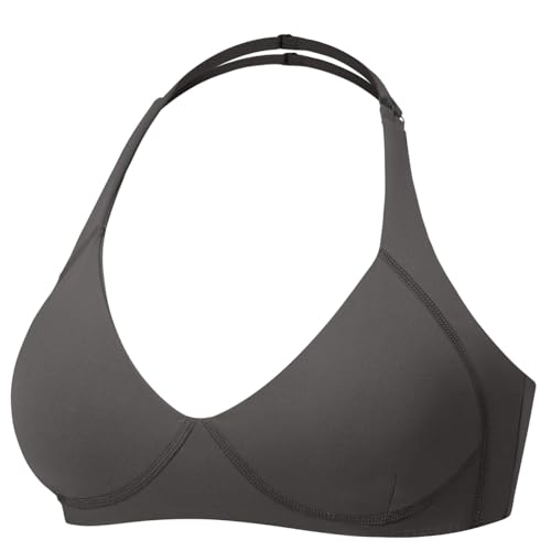 Image of YEOREO Women Halter Sports Bra Light Support V Neck Padded Strappy Open Back Workout Gym Tops