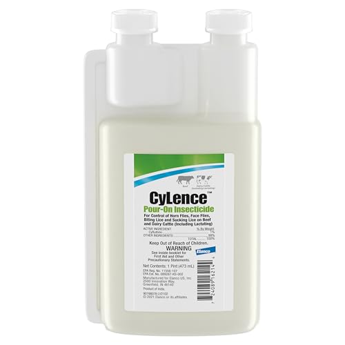 CyLence Pour-On Insecticide | Controls Flies & Lice | Ready-to-Use Solution for Beef & Dairy Cattle | 1 Pint