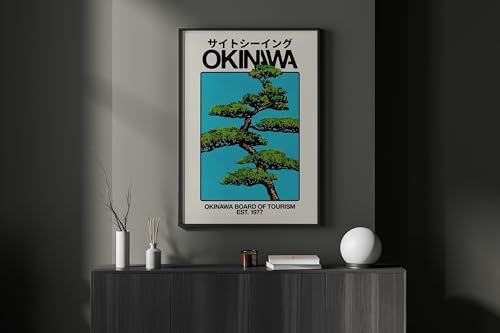 Affiche toile saule vert Okinawa pour décoration salon moderne