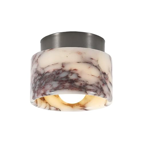 HAOZIWEI Lámpara de techo de alabastro de 12 cm, de mármol, semiempotrada, de piedra natural, moderna, ideal para pasillos, restaurantes, bares, escaleras y entradas.
