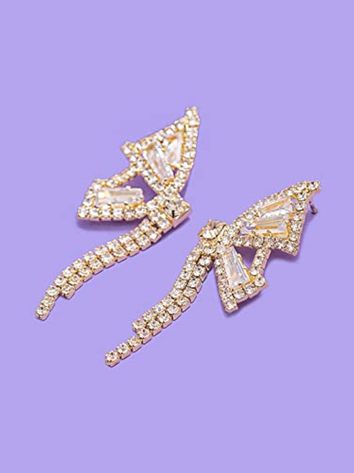 Crystal Butterfly Chain Tassel Drop Earrings