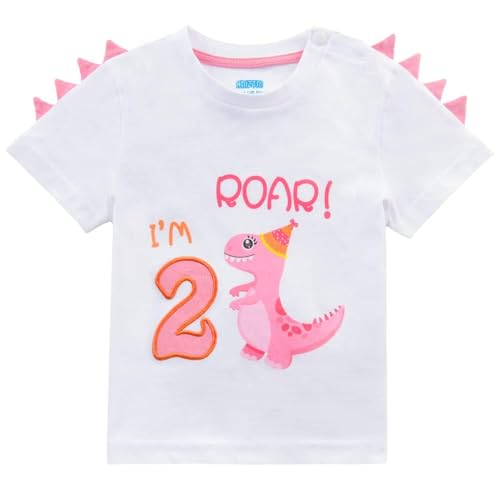 Opiniones y reviews de Camisetas y tops para Niña favoritos de las personas. 46 Camiseta 2 Años Cumpleaños Bebé Niña Dinosaurio Cumpleaño Fiesta Manga Corta Tops Ropa 1 Año 100% Algodón Blanca Dino Impreso tee