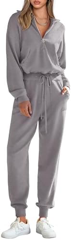 PRETTYGARDEN Women's 2 Piece Sweater Set Pullover Zip Up Sweatshi...