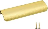 LRTYZBD 10 x Aluminium-Küchengriffe, Profilgriff, goldfarben, Schrankgriffe, Türgriff, gebogener...