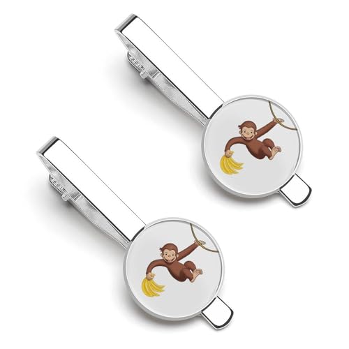ネクタイピン 2枚セット おさるのジョージ (7) タイピン メンズ おしゃれ 結婚式 日常仕事 ビジネス 冠婚 葬祭 アクセサリー プレゼント i8o386i