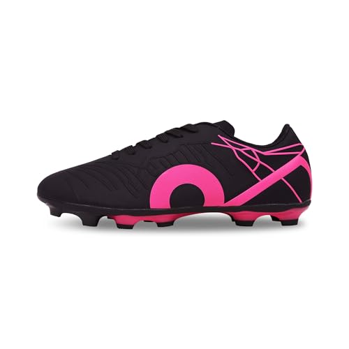 Image of Aivin Vantamor Football Shoes | Lightweight PU Synthetic Upper | Reinforced TPU Outsole | Cushioned Insole | Ribbed Surface for Enhanced Control | Aggressive Bladed Studs | Black Pink