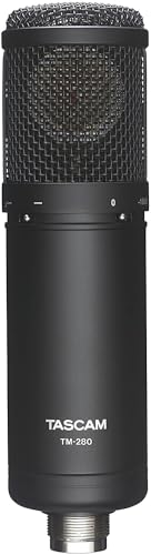 Tascam TM-280 Studio Microphone with Flight Case Shockmount Pop Filter Black