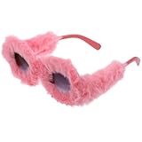 Lustige Sonnenbrillen Requisiten FüR Fasching Einzigartige Rundrahmen PlüSch Sonnenbrille in Pink Perfekt FüR Partys Und Fotoshootings
