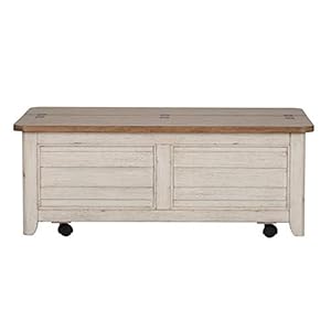Liberty Furniture Industries Farmhouse Reimagined Storage Trunk, W48 x D30 x H18, White Liberty Furniture Industries Farmhouse Reimagined Storage Trunk W48 x D30 x H18 White