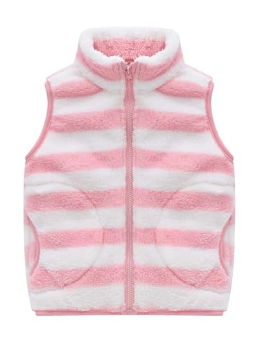 Kids Boys Girls Fall Winter Warm Vest Sleeveless Front Zip Waistcoat Fleece Stand Collar Outerwear