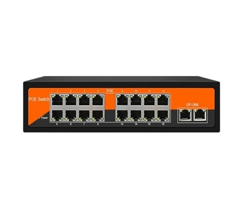 48V 8/16-port POE Switch Ethernet 10/100Mbps 802.3af/at(16 Ports PoE)