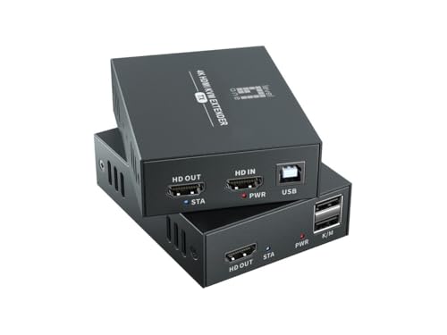 Kit Extensor HDMI Cat.5/6 4K 100m negro adaptador señal video digital para pantallas y proyectores