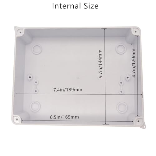 Image of Junction Box Dustproof Waterproof IP65 ABS Plastic Electrical Boxes, Indoor & Outdoor Electrical Power Cord Enclosure Universal Project Box DIY Case White 7.9 x 6.1 x 3.1 inch (200x155x80mm)