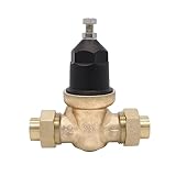 Water Pressure Reducing Valve Double Union Brass Stainless Steel Strainer Threaded (1 1/4)