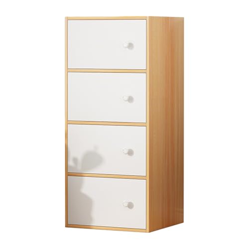 Stabile Holzkommode mit 5 Schubladen, nordischer Ahorn und weißer Aufbewahrungsschrank für Schlafzimmer/Wohnzimmer, einfache Montage, stilvolle...