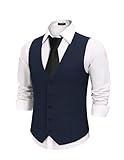 COOFANDY Men's Business Suit Vest Slim Fit Formal Dress Vest Lightweight Casual Waistcoat