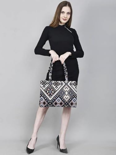 Image of Stylish Jute Tote Bag For Office and Laptop, Shopping Shoulder Bag, Shoppers Tote Handbags Lightweight Waterpoof Big Size, Grocery Bag, Eco Friendly Bags For Shopping For Women