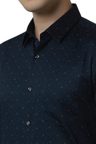 Image of Peter England Men Navy Slim Fit Formal Shirt
