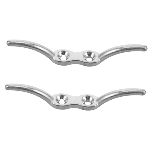 OSOLADY 2pcs Stainless Steel Mooring Cleats for Boats Kayaks Canoes Easy Installation Dock Cleats with Screws Versatile Use for Ropes Nautical Decor