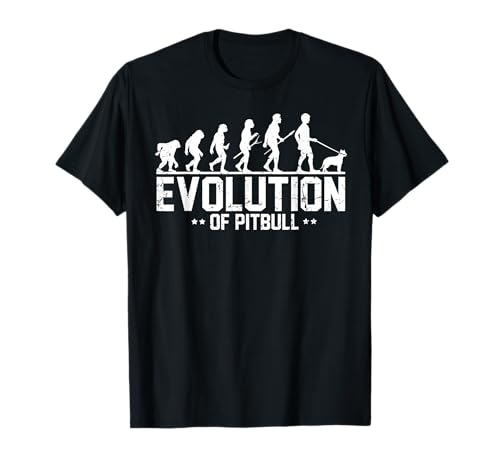 Divertido dicho The Evolution Pitbull propietario perro mascota sarcasmo mordaza Camiseta