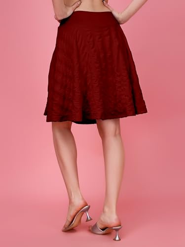 Image of Mehrang Spandex Women's Classic Stretchy All Time Trendy Skater Skirt with Attached Inner Shorts and Flared Inskirt