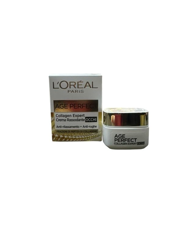 L'Oréal Paris Age Perfect Collagen Expert Crema Occhi 15ml, Crema Rassodante per Contorno Occhi Al Collagene, Con Frazioni di Peptidi di Collagene per Tonificare il Contorno Occhi