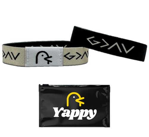 Yappy The Original Bible Verse Bracelets, Daily Bible Verse Bracelet for Personalized Daily Inspiration (God Is Greater, Small/Youth (6.3 inches))