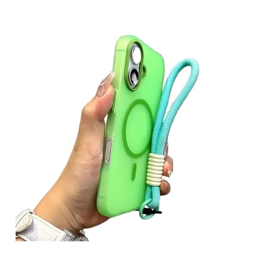 Coque lanière iPhone 16 Pro Max : protection mate couleur bonbon avec cordon de poignet