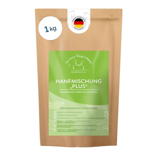 The Horse Vitality Company Hanfmischung Plus 1 kg Pulver | Ergänzungsfuttermittel für Pferde mit Hanf & Magnesiumcitrat| Muskelaufbau, Fell, Immunsystem & Nerven | 100% natürlich | Made in Germany