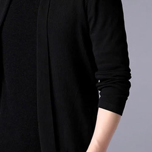 Mens Shawl Collar Long Cardigan Open Front Cardigan Sweater Long Sleeve Knitted Drape Cardigan Outwear with Pocket4