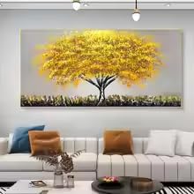 Peinture à l'huile grand format pour habiller un mur vide avec un paysage abstrait