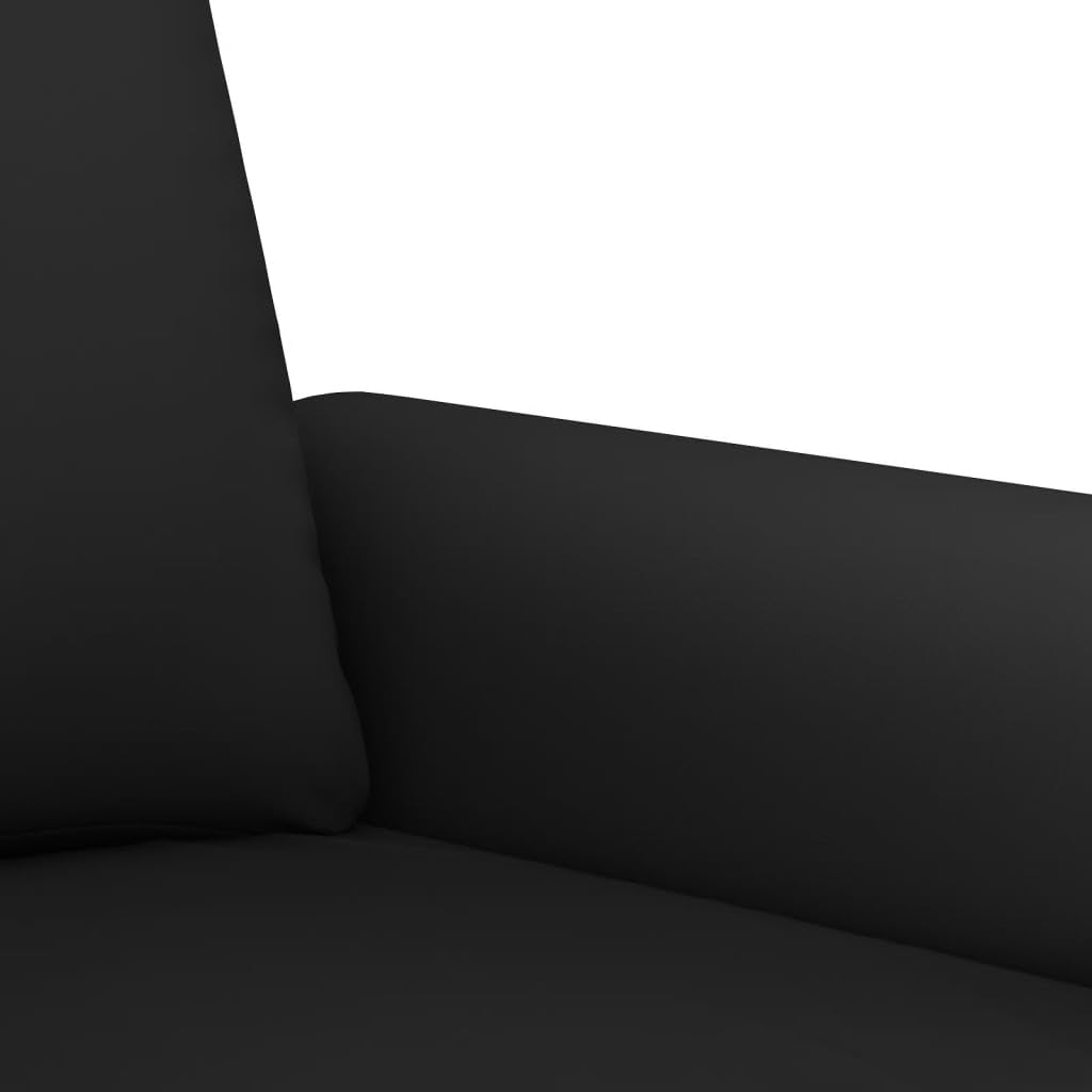 Conjunto de 3 piezas de terciopelo negro pequeño sofá con 1 + 2 + 3 plazas sofá para salón, oficina, balcón, 92/152/212 cm de ancho, diseño moderno estable para espacios pequeños