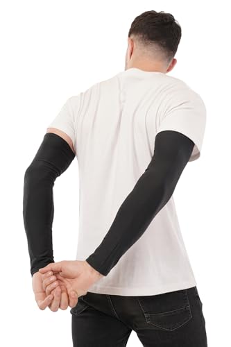 Image of Arm Sleeve For Men women Fully Stretchable Sun UV Ray Dust Protection Bike Riding Cycling Gloves Cricket Golf Football Soft Hand Gloves sleeves