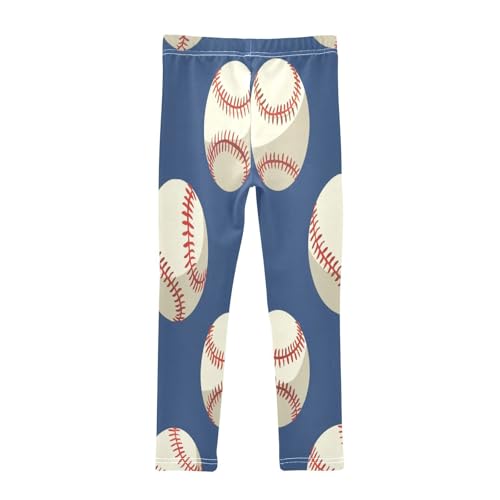 Toddler Girls Leggings Printed Yoga Pants Leggings Blue Background Baseball for Kids2