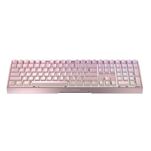 Image of Cherry MX 3.0S Wireless, Mechanical Gaming Keyboard, Bluetooth, 2.4 GHz & Wired Mode, RGB Lighting, Aluminum Housing, Rechargeable, MX2A Brown Switches, Pink