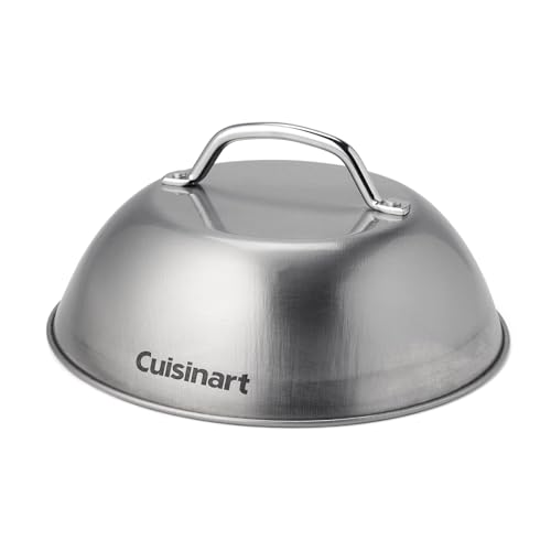 Cuisinart 9” Stainless Steel Melting Dome, Griddle Accessories for Flat Top Cooking, Basting Cover for Enhanced Flavor and Steaming Vegetables, Perfect for Indoor and Outdoor Cooking