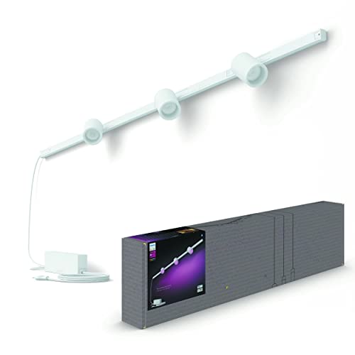 Philips Hue Perifo Kit Mural avec 3 x spot cylindrique - Blanc, compatible Bluetooth, fonctionne avec Alexa, Google Assistant et Apple Homekit