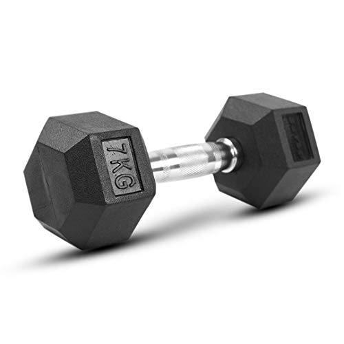 Dumbbell Halter sextavado cromado 7kg
