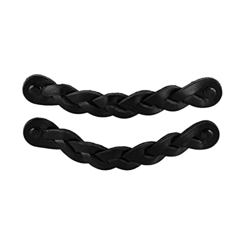 Brute Strength - Leather Drawer Pulls - Braided - Black - 2 pcs - 6-1/2 x 1 ’’ - Leather Handle - Leather Dresser Pulls - Cabinet knobs Dresser knobs - Dresser Handles Cover