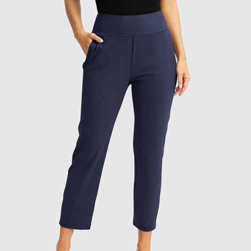 Women's Golf Pants Stretch High Waist Business Casual with Zipper Pockets Dressy Work Travel Slacks Athletic Workout2