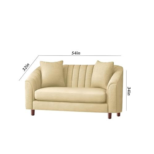 Image of Doraldo 3 + 2 Seater Sofa Set for Living Room (Cream) Premium Fabric Sofa