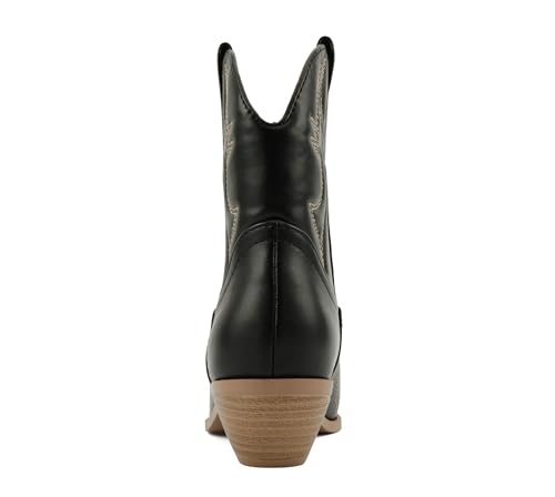 Image of Soda Women Cowgirl Cowboy Western Stitched Ankle Boots Pointed Toe Short Booties Rigging-S (Wide Fit Available)