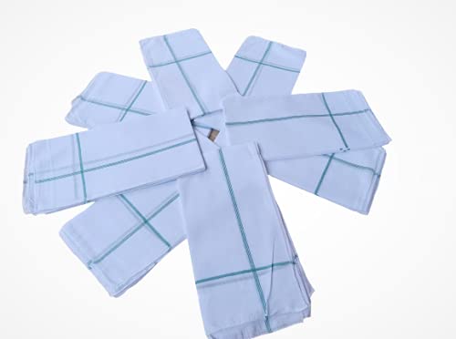 Men's White Cotton Handkerchiefs - Pack of 12PCS -Plain White 22 * 22 inches XXL King Size. 100% Pure Cotton-image-21