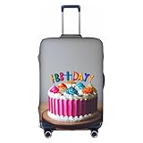 Housse de bagage Happy Birthday Cake - Housse de protection lavable avec fermeture éclair dissimulée - Convient pour 45,7 à 81,3 cm