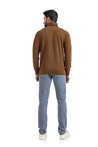 Image of Men's Sweat Shirts with Zippered, Full Sleeves Solid /Relaxed & Regular Fit Pure Cotton Sweater /Comfortable and Casual Winter Wear for College, Office