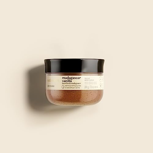 Image of Nativa SPA Madagascar Vanilla Exfoliating Body Scrub, 7 oz | Renewing exfoliating sugar scrub with lactic acid and quinoa oil. Smoother results compared to standard body washes.